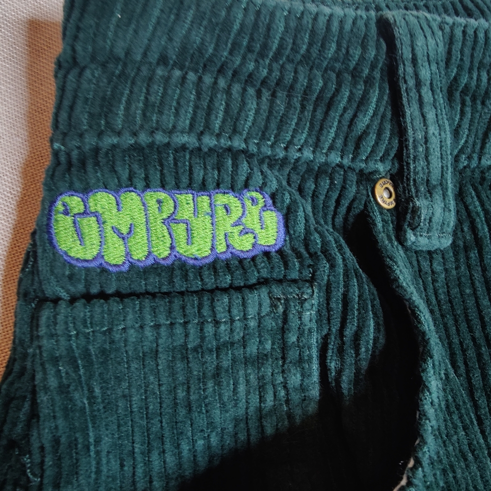 Empyre Teal Corduroy Pants with Branded Interior Print